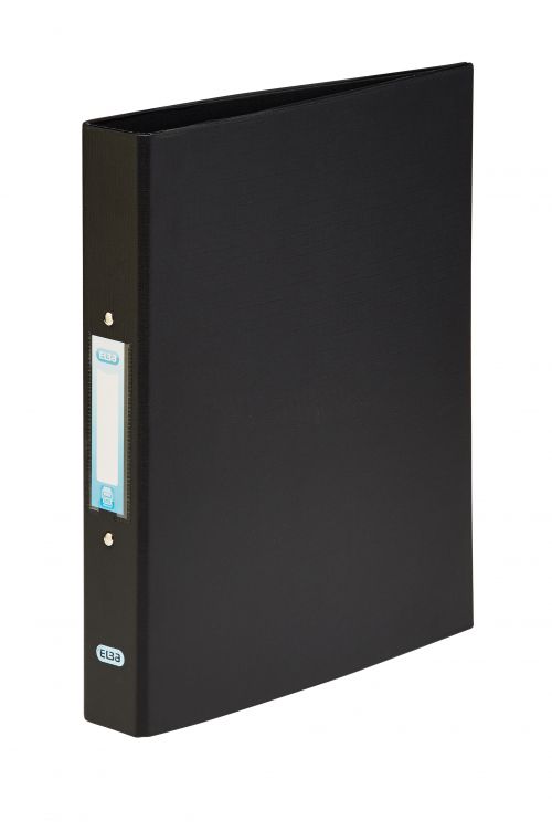 Elba Plastic Ring Binders A4 2 O-Ring Black 400001512 - Pack 10