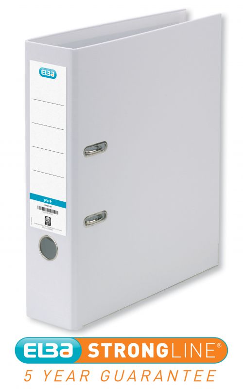 Elba Smart Pro+ Lever Arch File A4 White 100202160