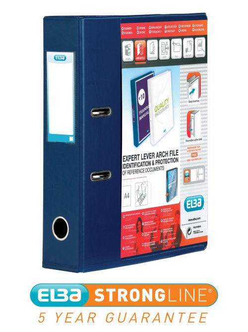 Elba Vision Lever Arch File A4 70mm Blue 100082303