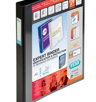 Elba Vision Ring Binder A3 40mm 4 D-Ring Black 400009729