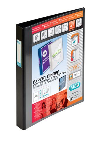 Elba Vision Ring Binder A3 40mm 4 D-Ring Black 400009729