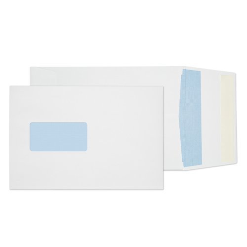Envelopes C5 White Pocket Window Peel&Seal 25mm Gusset Ref:6001 - Pack 125