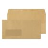 Envelopes DL Manilla Wallet Window Self Seal 80gsm 110x220mm Ref:11884 - Pack 1000