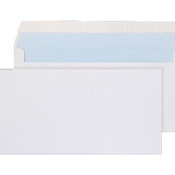 Envelopes DL White Wallet Plain Peel&Seal 100gsm 110x220mm Ref:23882/50 - Pack 50