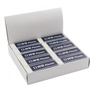 Erasers White with Blue Sleeve 792500 - Pack 20