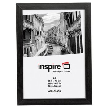 Hampton Frames Kent 20mm A4 Frame Non-Glass Black KENTA4NG