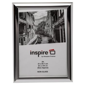 Hampton Frames Shiny Frame Non Glass A4 Chrome PILA4SHING