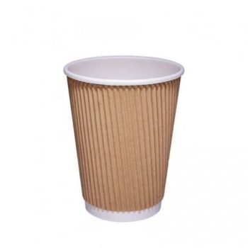 Hot Drink Cups Kraft Ripple 12oz 511053 - Pack 25