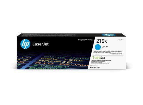 HP 219X High Yield Cyan Toner Cartridge 2.5K W2191X