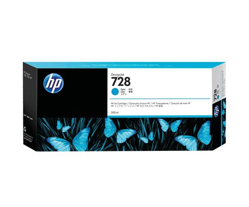 HP 728 Cyan Ink Cartridge 300ml F9K17A