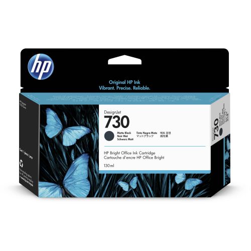 HP 730 Matte Black Ink Cartridge 130ml P2V65A