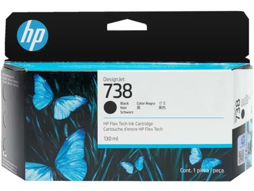 HP 738 Black Standard Capacity Ink Cartridge 130ml 498N4A