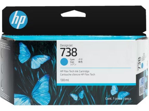 HP 738 Cyan Standard Capacity Ink Cartridge 130ml 498N5A