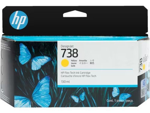 HP 738 Yellow Standard Capacity Ink Cartridge 130ml 498N7A
