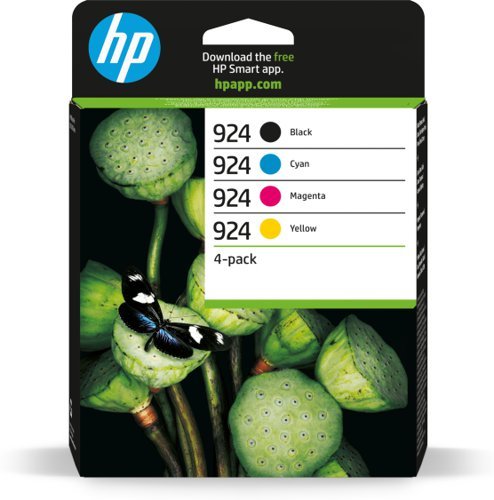 HP 924 CYMK Standard Ink Cartridge 1 x 500pg + 3 x 400pg 6C3Z1NE