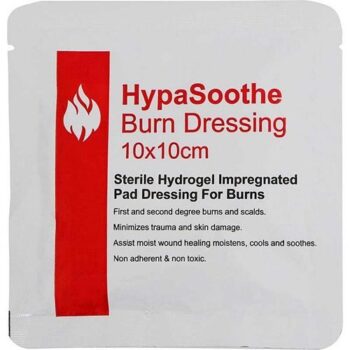 HypaSoothe Burn Dressing 10x10cm Sterile Hydrogel Impregnated Pad D8160