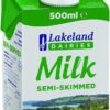 Lakeland UHT Semi Skimmed Milk 500ml 0499134 - Pack 12