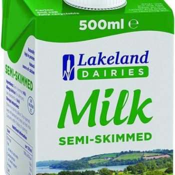 Lakeland UHT Semi Skimmed Milk 500ml 0499134 - Pack 12