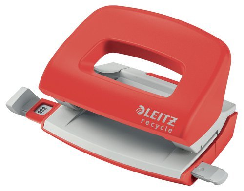 Leitz NeXXt Recycle Mini 2-Hole Punch Red 10 Sheets 50100025