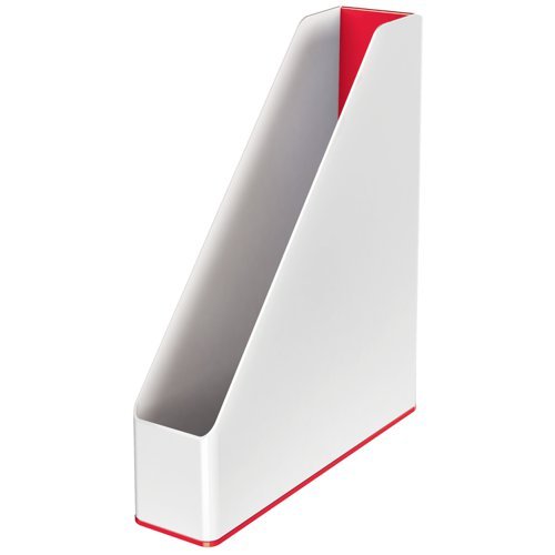 Leitz WOW Dual-Colour Magazine File White/Red 53621026
