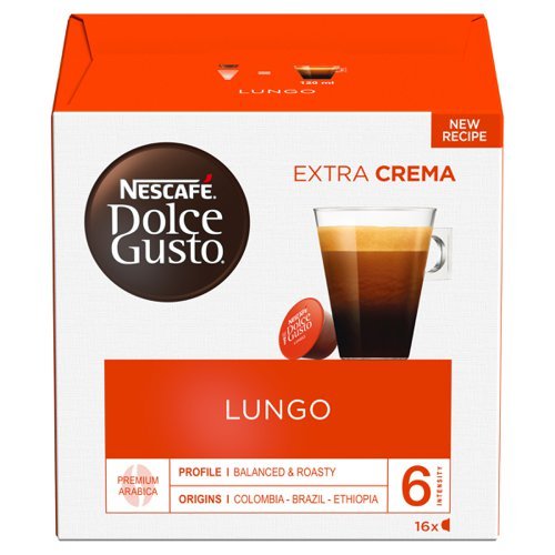 Nescafe Dolce Gusto Lungo Coffee 16 Capsules 12562075 - Pack 3