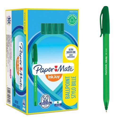 Paper Mate InkJoy 100 Green Ballpoint Pens S0957150 - Pack 50