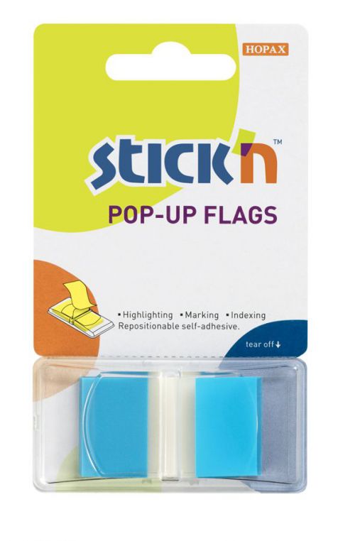 Pop-Up Flags Page Markers 45x25mm Blue 26024 - Pack 50