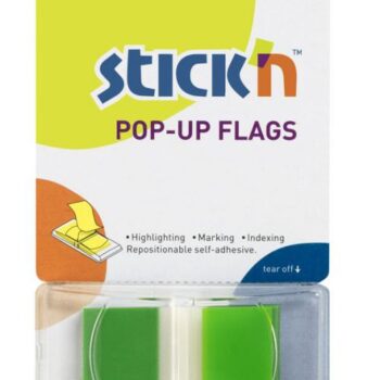 Pop-Up Flags Page Markers 45x25mm Green 26023 - Pack 50