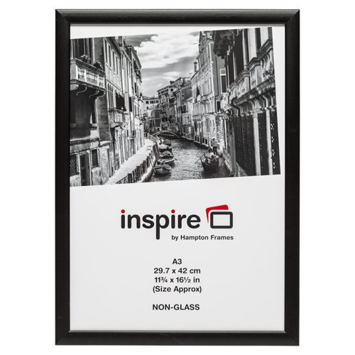 Poster/Photo Frame A3 Wood Frame Plastic Front Black PAWFA3B-BLK