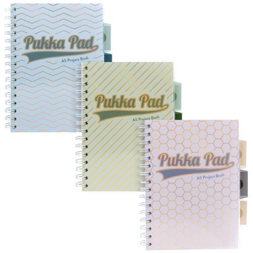 Pukka Haze Project Books A5 Wire Ruled Assorted 9874(AST)-HZE - Pack 3