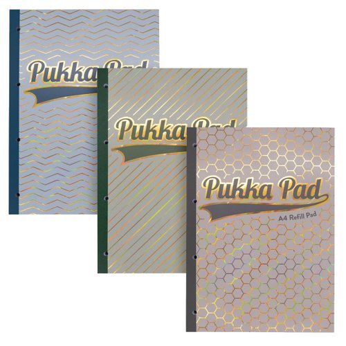 Pukka Haze Refill Pads A4 300p Ruled Margin 4 Hole Sidebound 9877(AST)-HZE - Pack 3