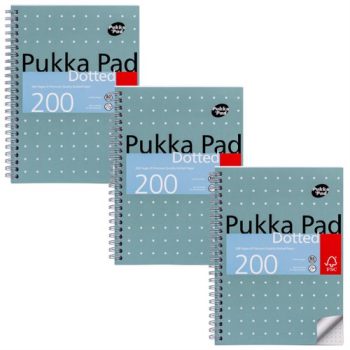 Pukka Pad Metallic Jotta Notepad Wirebound A5 5mm Dotted Grid JM021DOT - Pack 3