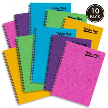 Pukka Pads Pressboard Brights Pads A4 Wire Sidebound Ruled Assorted 7268-PRS - Pack 10