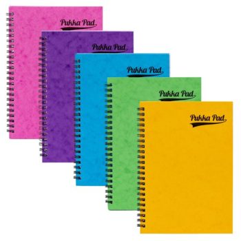 Pukka Pads Pressboard Brights Pads A5 Wire Sidebound Ruled Assorted 7271-PRS - Pack 10