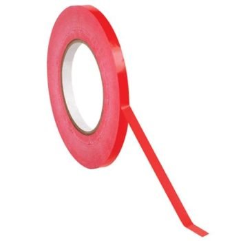 PVC Bag Neck Tapes 9mmx66m Red 221491 - Pack 6