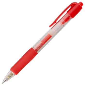 Retractable Gel Rollerball Pens 0.7mm Red K3-02 - Pack 10
