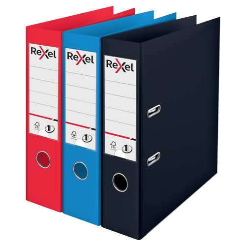 Rexel Choices Polyprop Lever Arch Files A4 75mm Assorted 2115709 - Pack 3