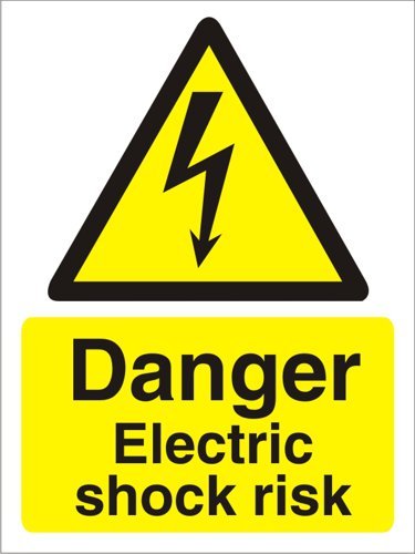 Safety Sign Danger Electric Shock Risk Semi-Rigid 150x200mm W0258SRP