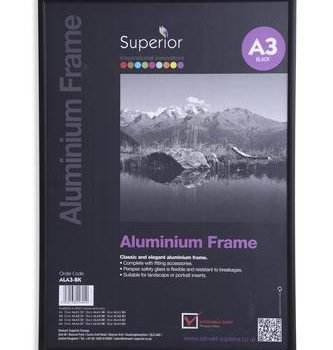 SECO A3 Brushed Aluminium Frame Black ALA3-BK