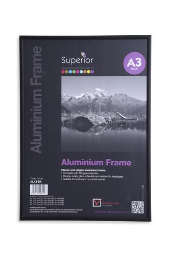 SECO A3 Brushed Aluminium Frame Black ALA3-BK