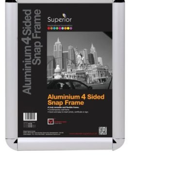 SECO A4 Snap Frame with Round Corners 25mm Silver ROUNDA4