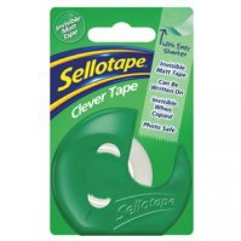 Sellotape Clever Tapes and Dispenser 18mm x 25m 1766010 - Pack 6 Rolls