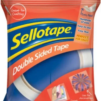 Sellotape Double Sided Tapes Strong Adhesive 12mm x 33m 1589241 - Pack 8