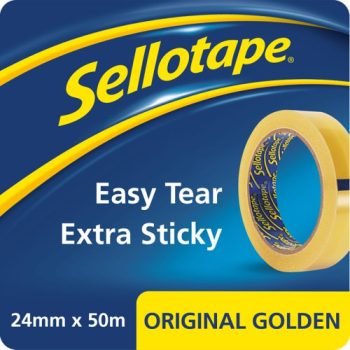 Sellotape Original Golden Tape Extra Sticky 24mm x 50m 2928287 - Each Roll