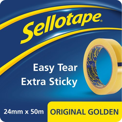 Sellotape Original Golden Tape Extra Sticky 24mm x 50m 2928287 - Each Roll