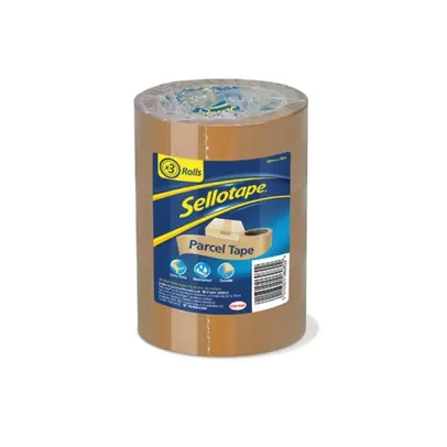 Sellotape Parcel Tapes Buff 48mm x 50m 2862929 - Pack 3 Rolls