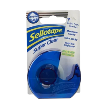 Sellotape Super Clear Tapes and Dispenser 18mm x 15m 1765966 - Pack 6 Rolls