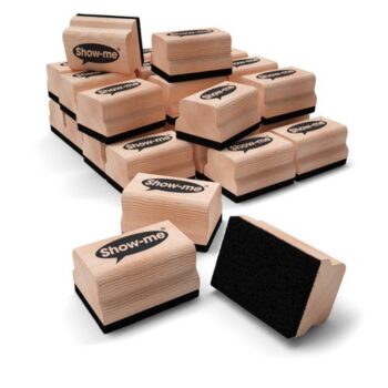 Show-me Mini Wooden Whiteboard Erasers WME30 - Pack 30