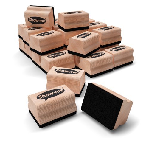 Show-me Mini Wooden Whiteboard Erasers WME30 - Pack 30