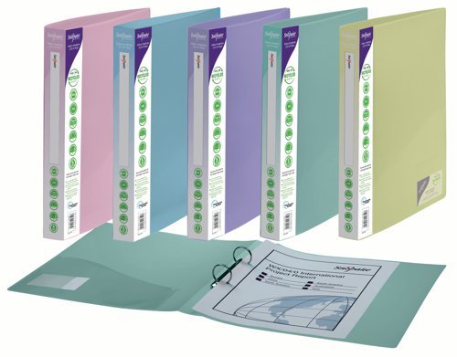 Snopake ReBorn A4 2 O-Ring 25mm Ringbinders Pastel 15918 - Pack 5